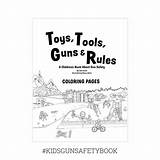 Coloring Pages Rules Guns Tools Toys Gun Safety sketch template