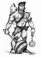 Hanuman Sketch Coloring Pages Lord Template Panchmukhi sketch template