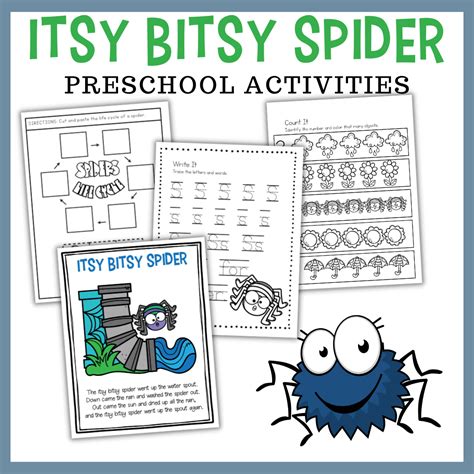itsy bitsy spider printable  preschoolers