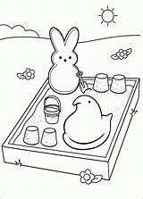 Coloring Peeps Pages Easter Bord Kiezen Marshmallow sketch template