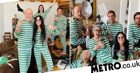 Bruce Willis And Demi Moore Wear Matching Pyjamas In Self