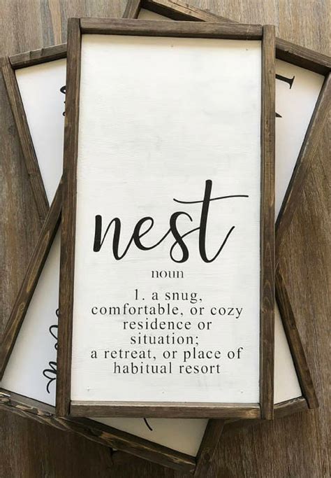 nest definition sign farmhouse inspired decor home