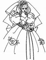 Coloring Barbie Wedding Pages Bride Dress Summer Print Kids Drawings Dressed Mariage Colorpages Comments sketch template