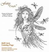 Coloring Pages Fairy Adult Tangles Printable Etsy Norma Adults Dragonfly Fairies Book Books Burnell Stamps Color Sheets Dragonflies Drawings sketch template