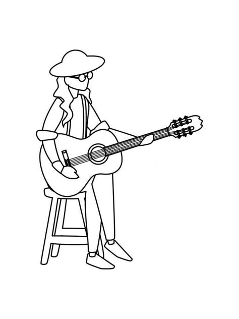 guitar player coloring pages