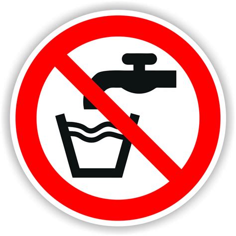 verbot kein trinkwasser schild oder aufkleber