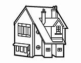 House Coloring Family Single Colorear Buildings sketch template