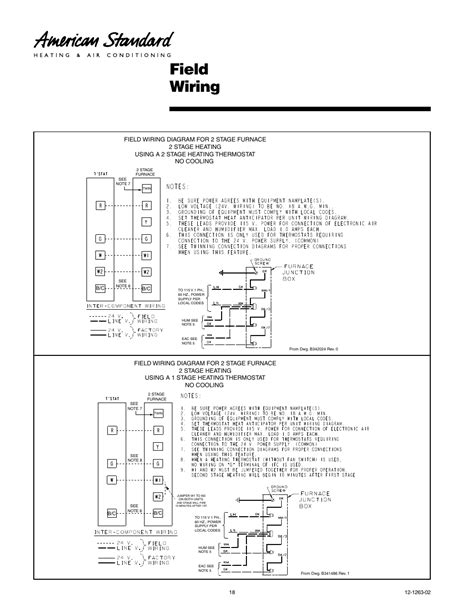 field wiring american standard freedom  user manual page