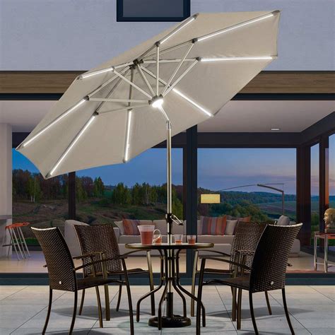 solar powered led lighted patio umbrella