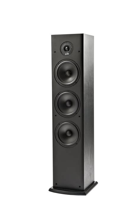 polk audio   watt home theater floor standing tower speaker single black  res audio