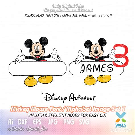 disney alphabet svg font mickey mouse   tag  birthday