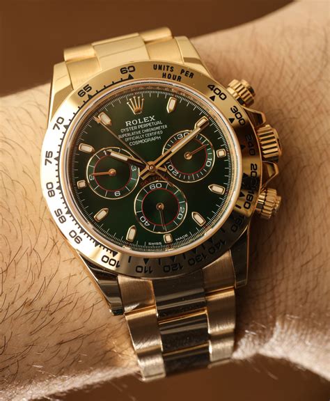 Rolex Cosmograph Daytona 116508 Green Dial 18k Yellow Gold