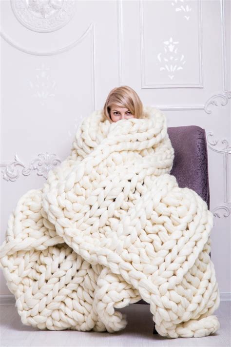 chunky knit blanket chunky blanket knitted blanket wool etsy