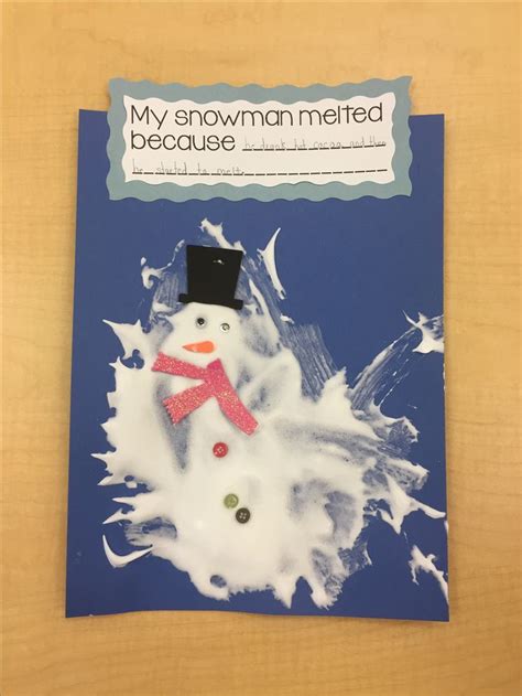 snowman melted    shaving cream  white glue