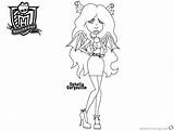 Coloring Pages Gargouille Ophelia Monster Line High Printable Kids sketch template