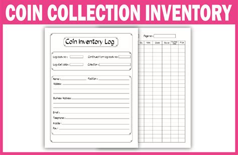 printable coin inventory sheets printable templates  nora
