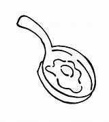 Egg Coloring Frying Pan Fried Outline Drawing Getcolorings Pages Getdrawings sketch template