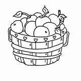 Coloring Apple Pages Fall Basket Freecoloringpages Colouring Baskets sketch template