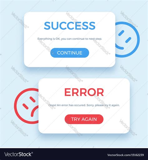 success  error message royalty  vector image