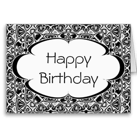 black  white happy birthday card template birthday card template