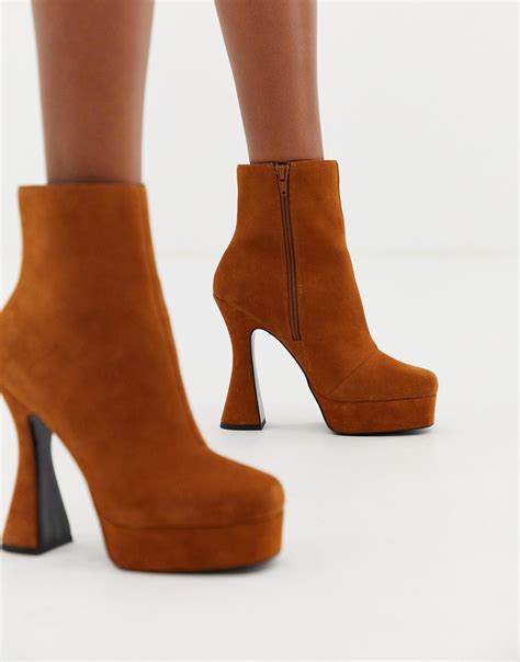 asos design equality suede platform boots tan fashion  rogue