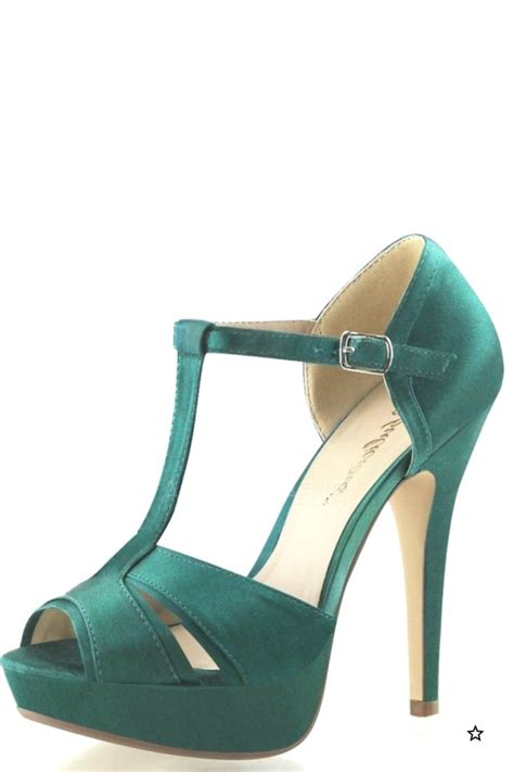 emerald green peep toe strappy heels satin promheels