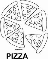 Coloring Pages Pizza Food Kids sketch template