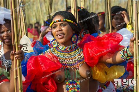 Ludzidzini Swaziland Africa The Swazi Umhlanga Or Reed Dance