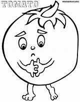 Tomato Coloring Pages Shy sketch template