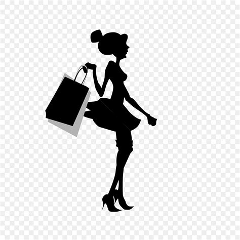 Black Sexy Women Shopping Silhouette Elements Silhouette Female Sexy