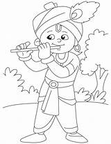 Krishna Flute Janmashtami Bestcoloringpages Pencil Coloringhome sketch template
