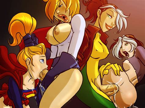 futa sex with rogue power girl and supergirl crossover comic book