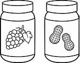 Peanut Butter Jelly Clip Line Coloring Outline Sweetclipart sketch template
