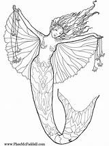 Coloring Mermaid Pages Fairy Mermaids Adult Adults Detailed Fantasy Princess Colouring Sirene Printable Print Mcfaddell Phee Dessin Advanced Nene Color sketch template