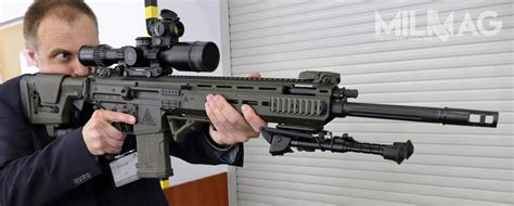 semiautomatic sniper rifle displayed  tarnow  mspo
