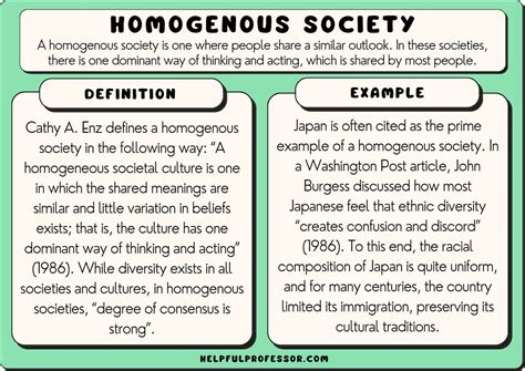 homogenous society definition  examples
