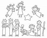 Nativity Scene Christmas Stick Clipart Figures Figure Drawing Coloring Pages Animals Crib Kids Lds Precious Moments Stickman Family Clip Simple sketch template