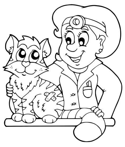 printable veterinarian coloring page  printable coloring pages