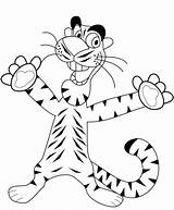 Tiger Coloring Cartoon Pages Tigers Printable sketch template