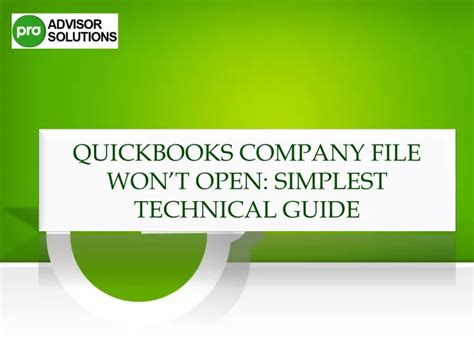 Ppt Easy Ways To Resolve Quickbooks Company File Wont Open Issue