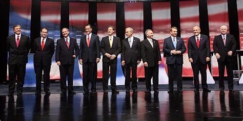 republican candidates hold first debate differing on defining party s