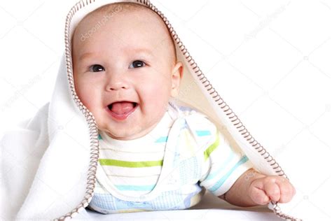 beautiful smiling baby  month  stock photo  konstantin