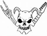Skull Demon Coloring Pages Template Evil Deviantart sketch template