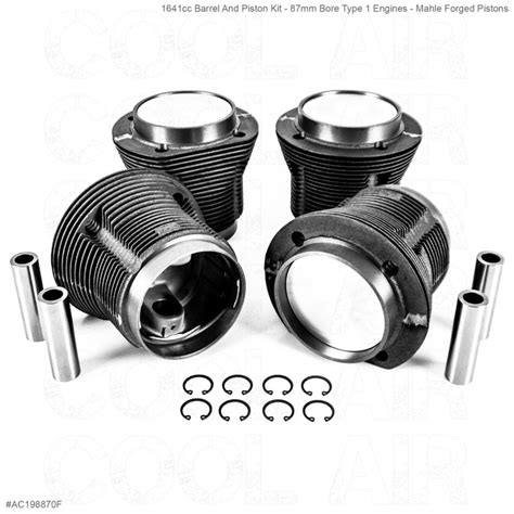 cc barrel  piston kit mm bore type  engines mahle forged pistons cool air vw