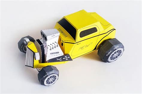 diy paper car  papercraft  printables design bundles