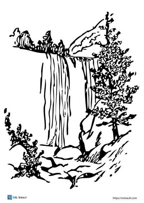 waterfall coloring pages esl vault