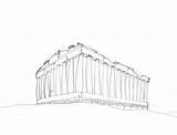 Parthenon Drawing Sketch Draw Greece Coloring Drawings When Process Part Template Paintingvalley sketch template