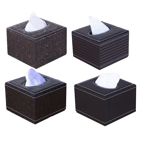 spring park tissue box holder leather tissue box cover square tissue dispenser decorative tissue