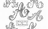 Embroidery Monogram Letter Single Patterns Knots French Initials Tag sketch template