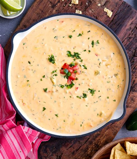 queso dip recipe mexican cheese dip  chunky chef